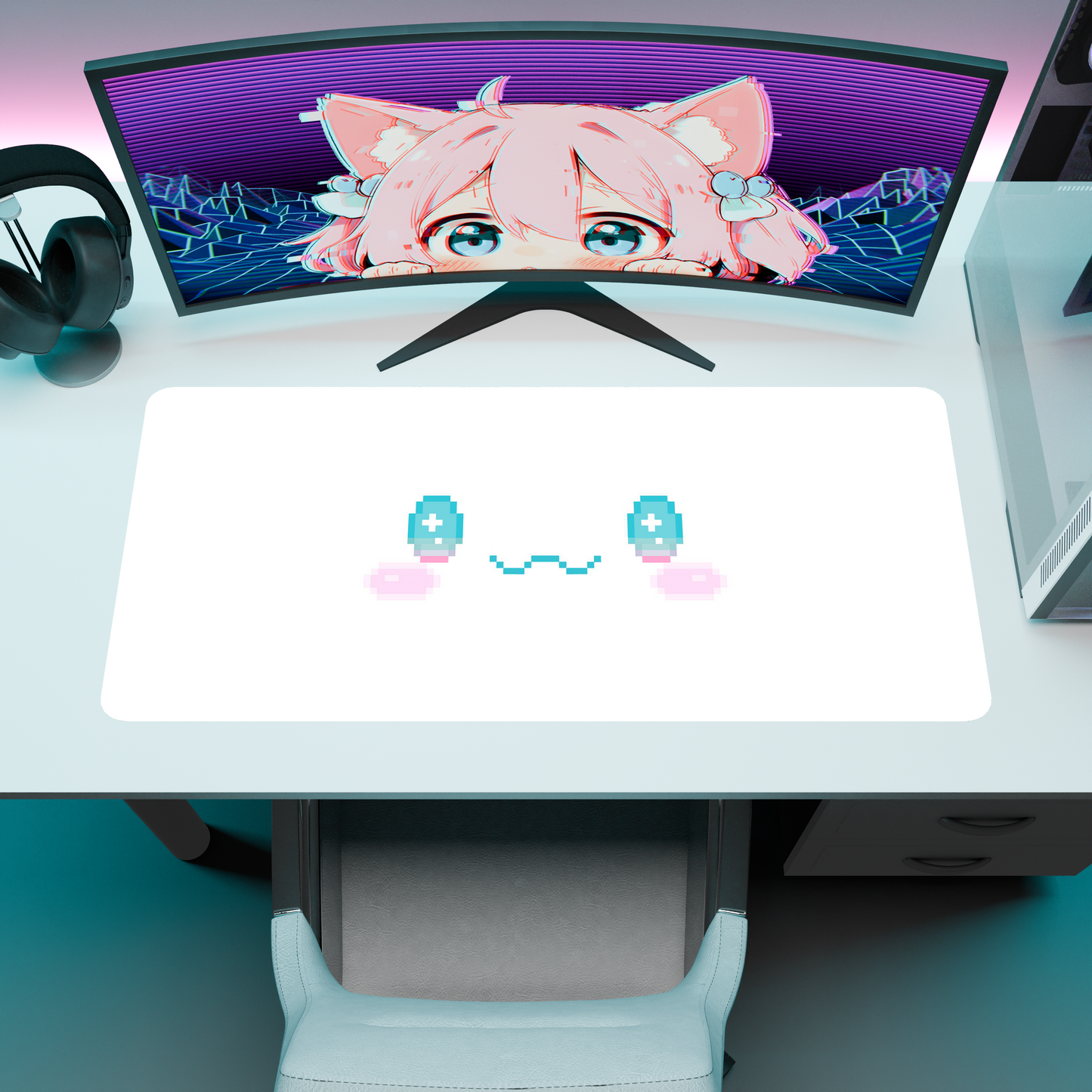The "Cloudy Pup" Kawaii Deskmat | Style D