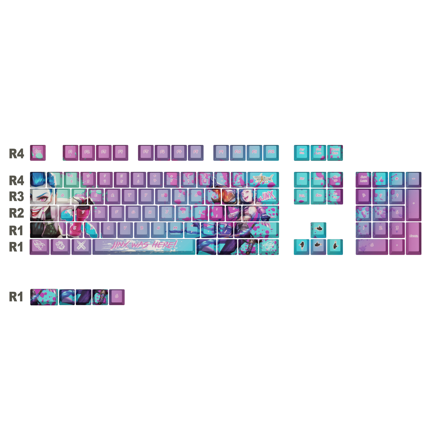 The "Boom Queen" Waifu Keycaps Set