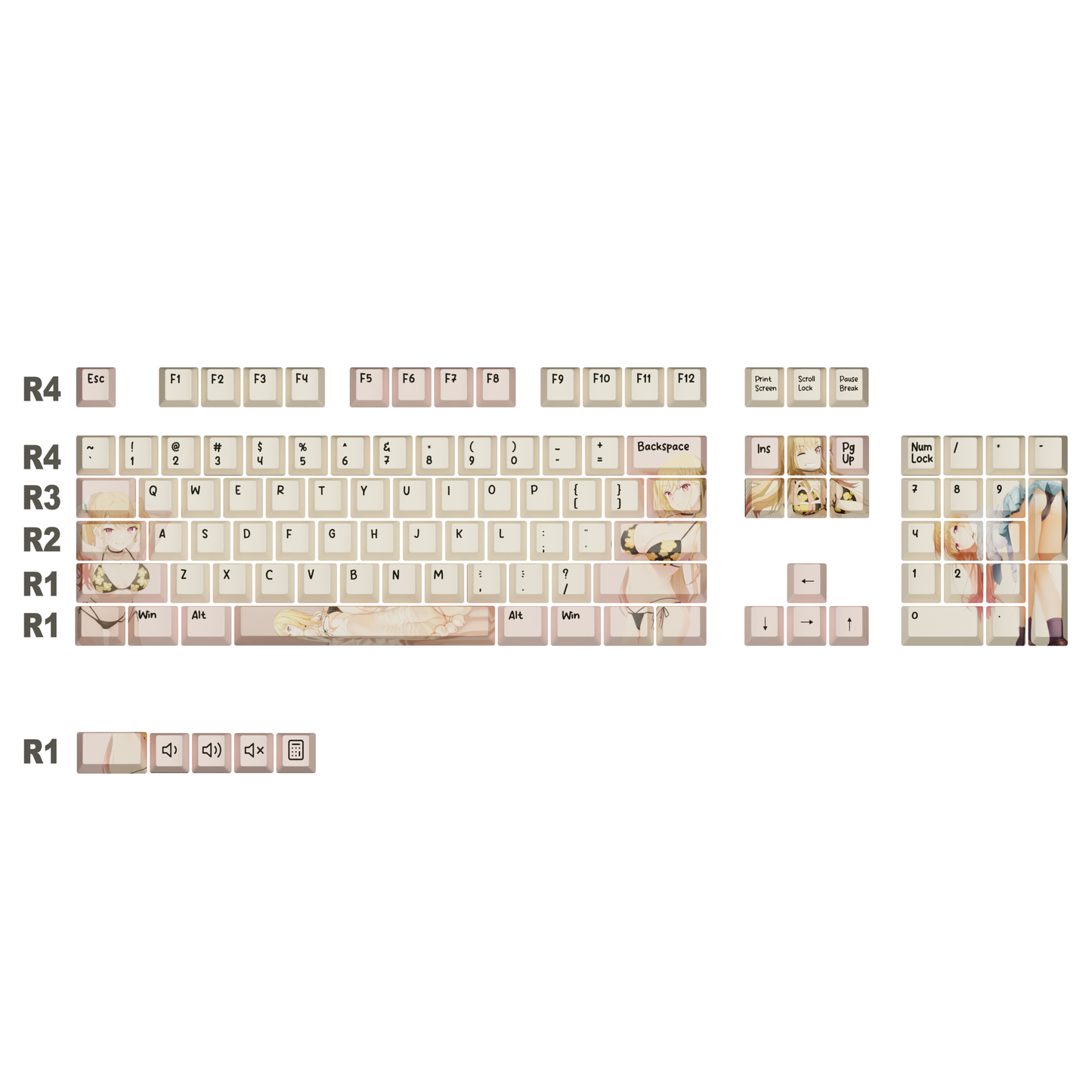 The "Cosplay Queen" Waifu Keycaps Set | Bikini Cosplay