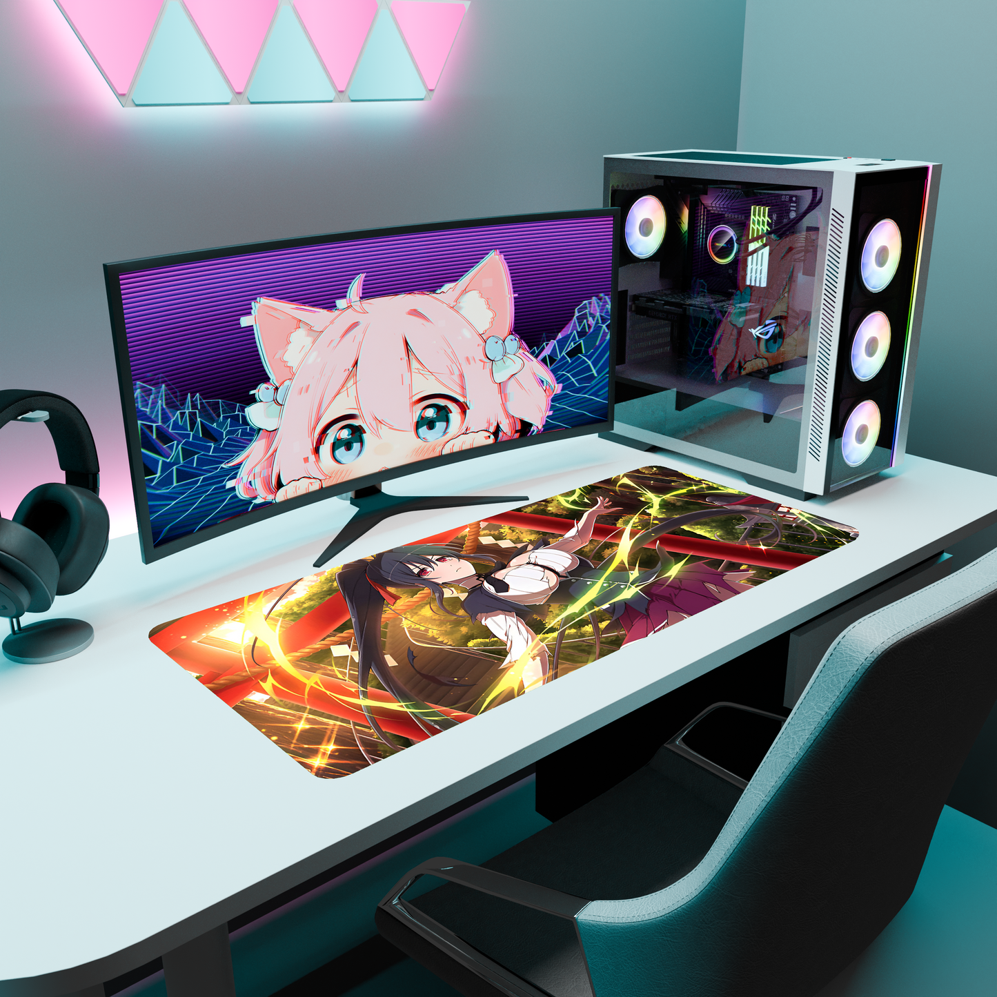 The "Priestess of Thunder" Waifu Deskmat | Style C