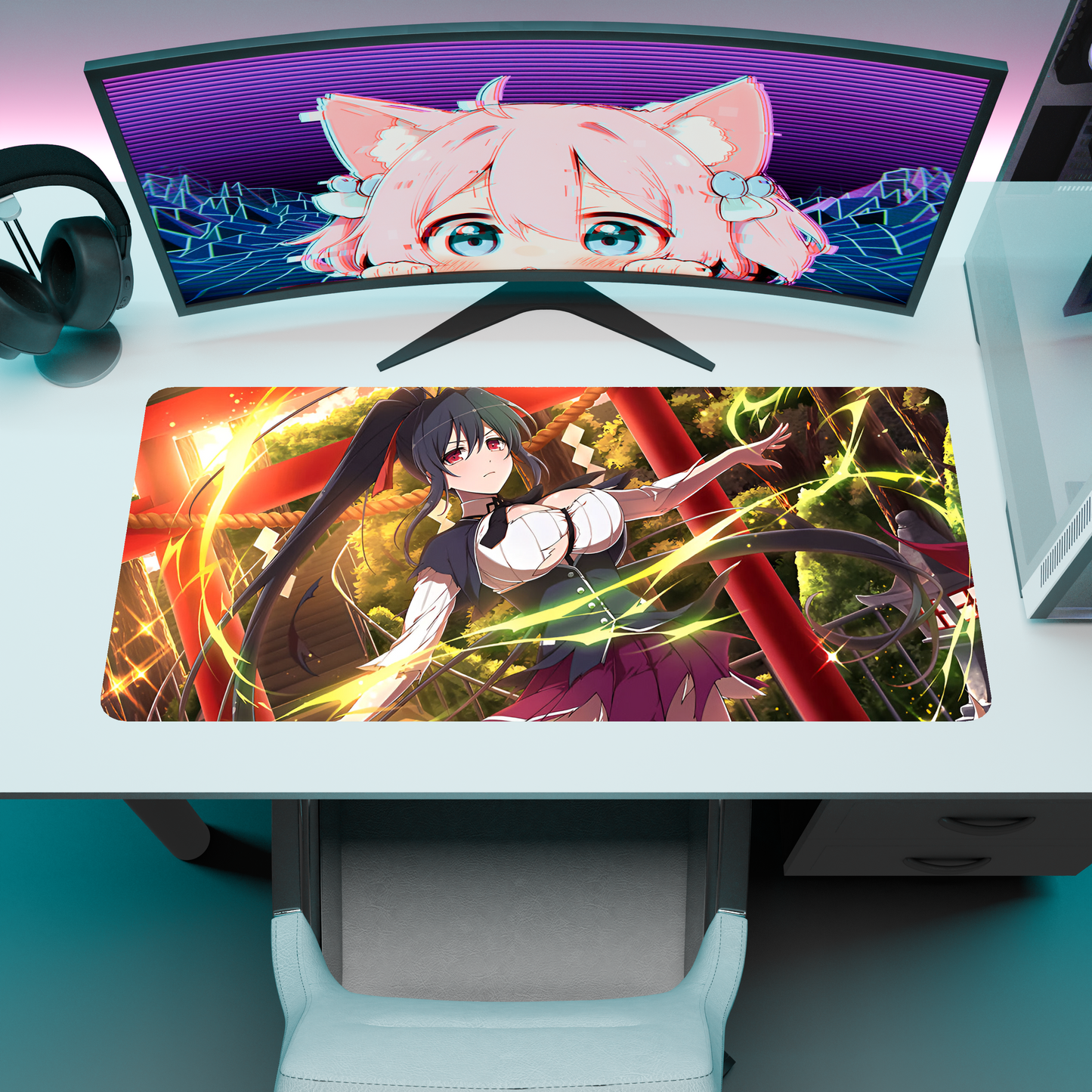 The "Priestess of Thunder" Waifu Deskmat | Style C