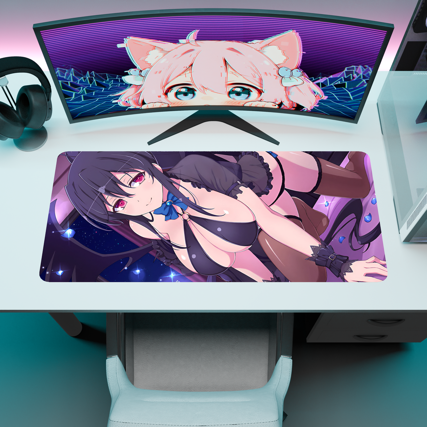 The "Priestess of Thunder" Waifu Deskmat | Style E