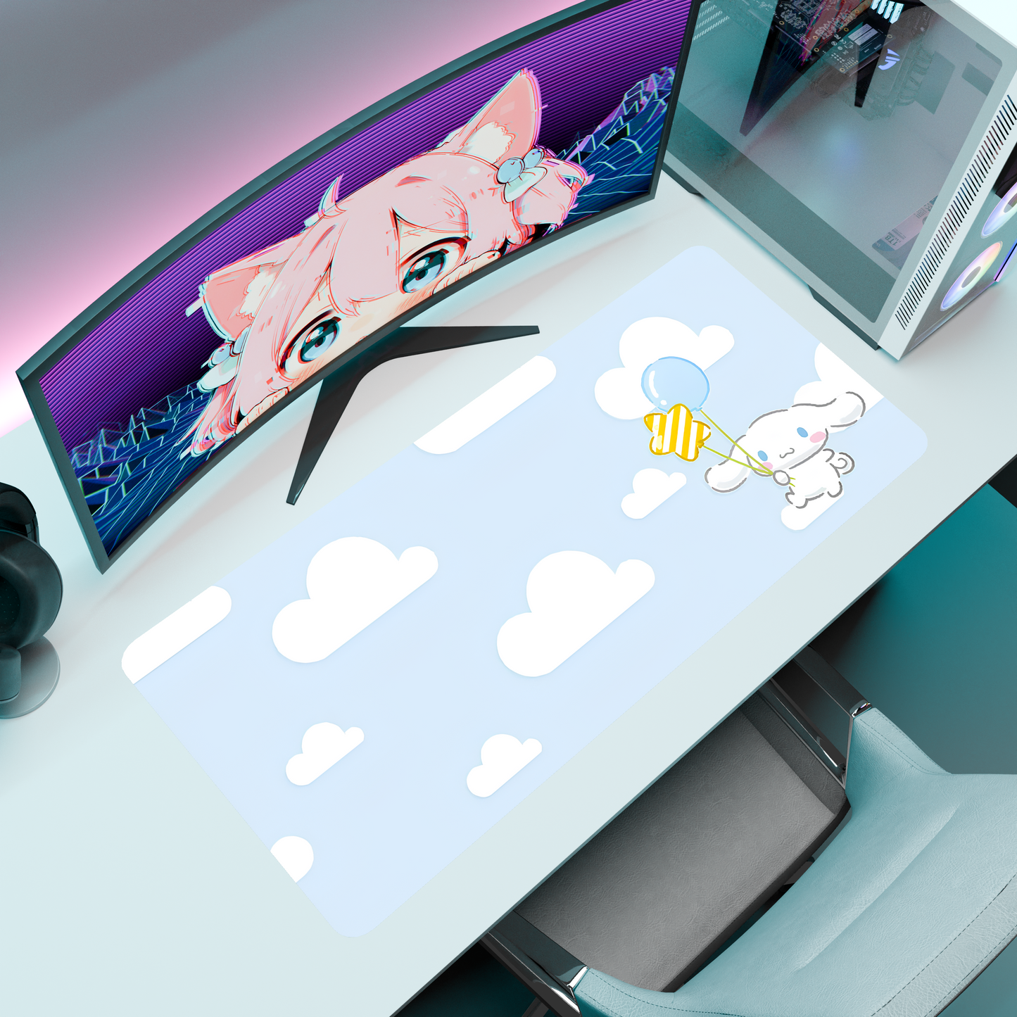 The "Cloudy Pup" Kawaii Deskmat | Style B