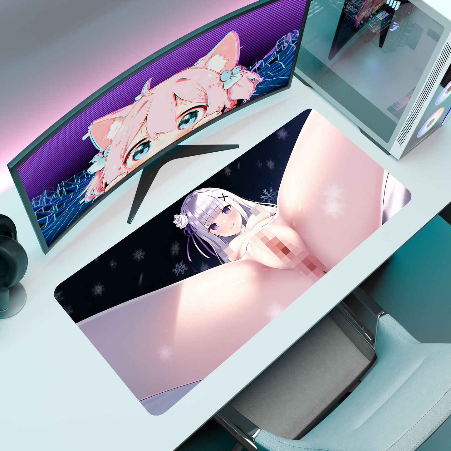 The "Frozen Elegance" NSFW Waifu Deskmat | Style I