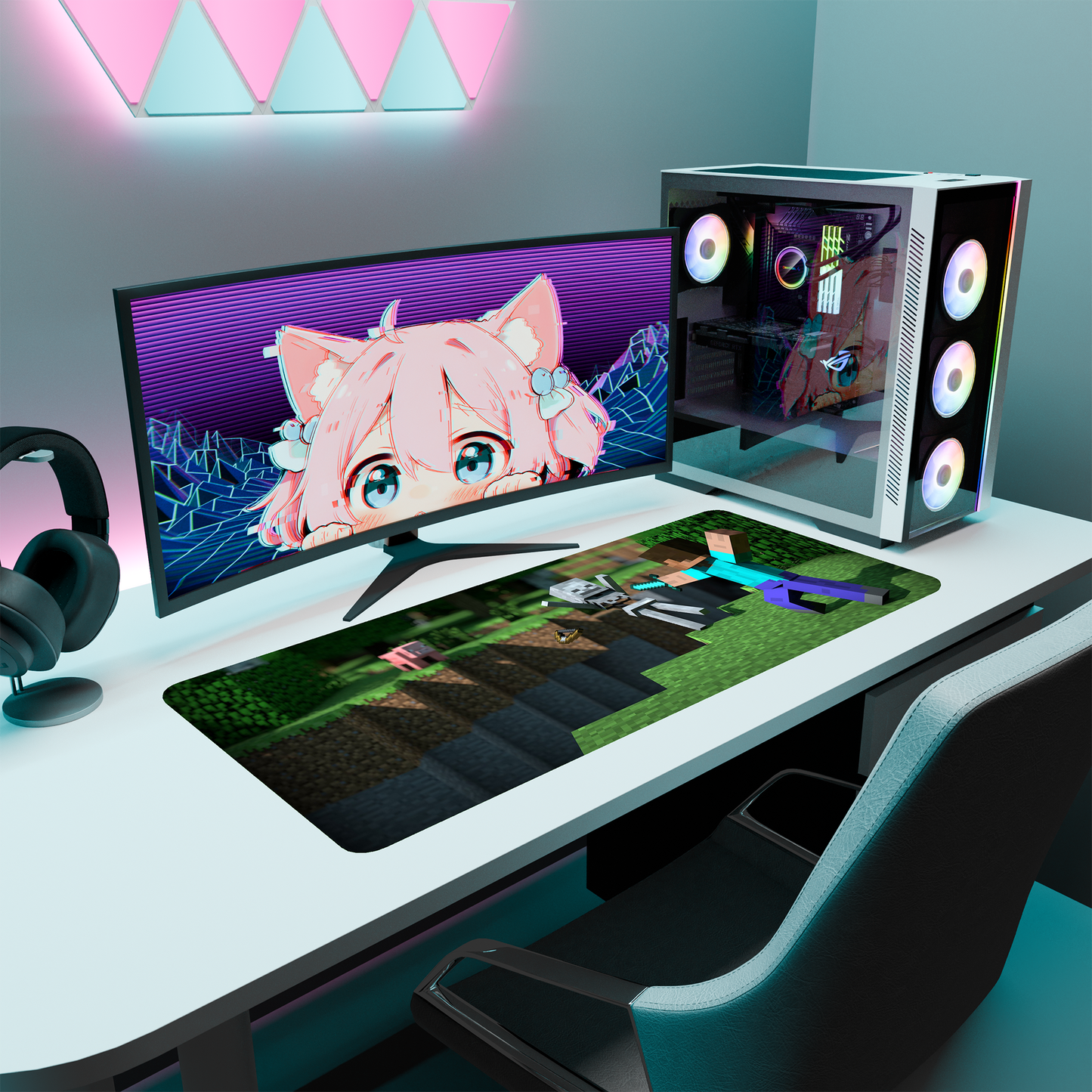 The "Pixelated Game" Kawaii Deskmat | Style B