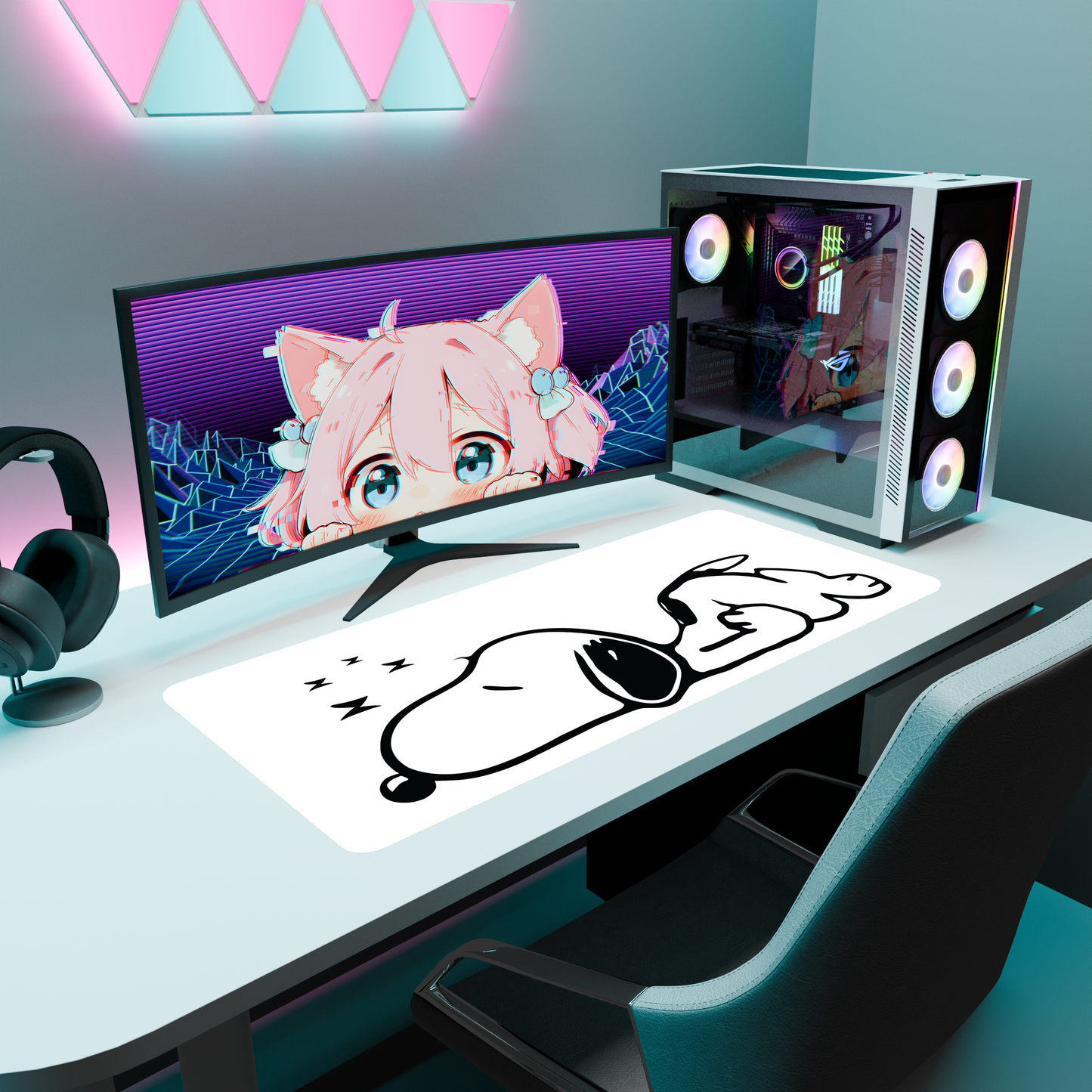 The "Cozy Doggo" Kawaii  Deskmat | Style C