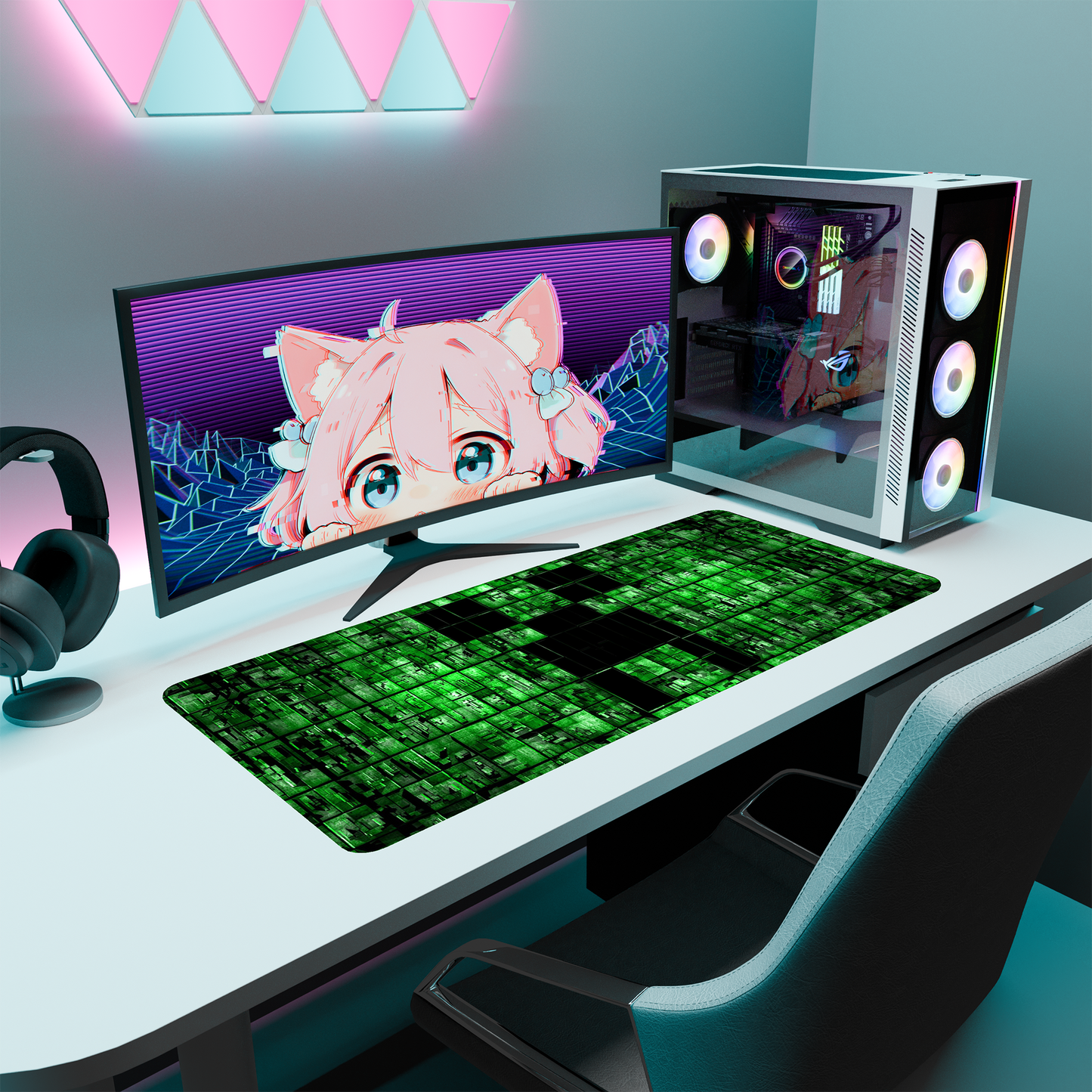 The "Pixelated Game" Kawaii Deskmat | Style C