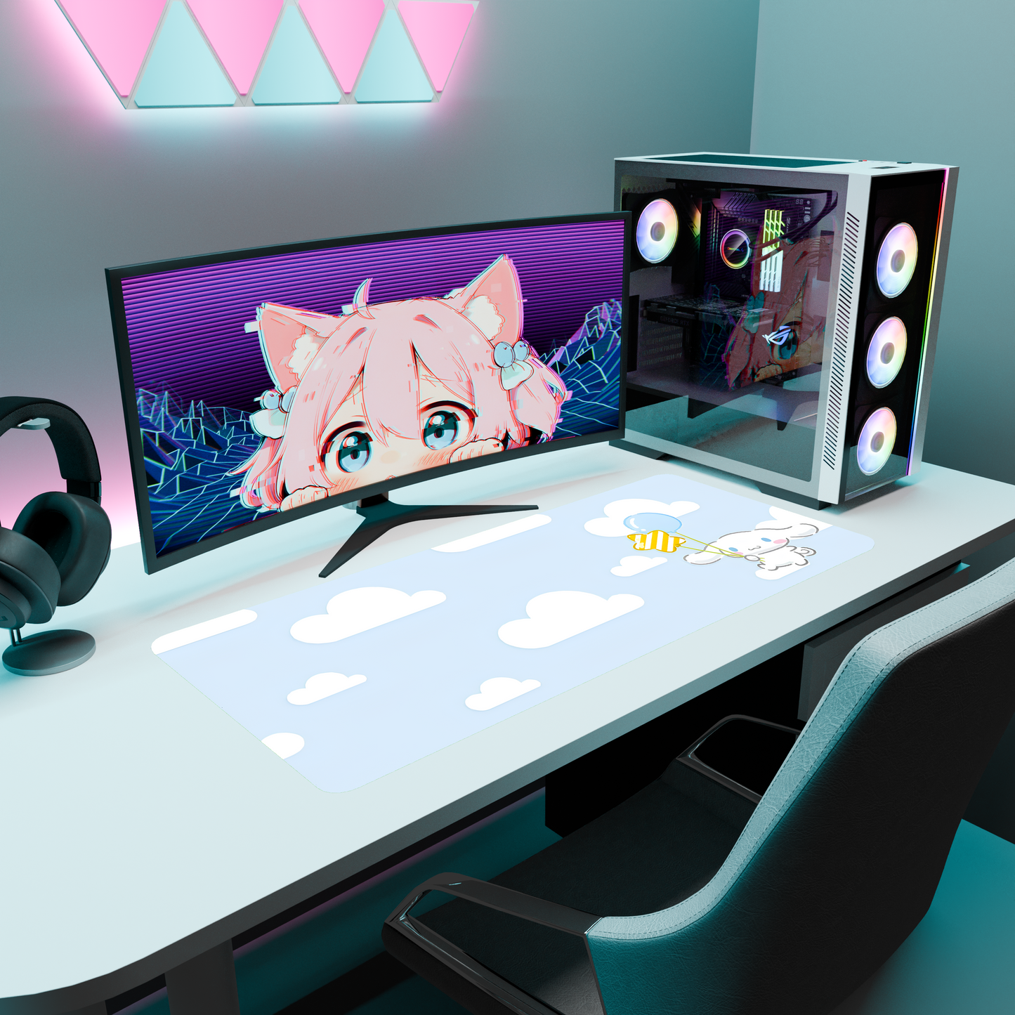 The "Cloudy Pup" Kawaii Deskmat | Style B