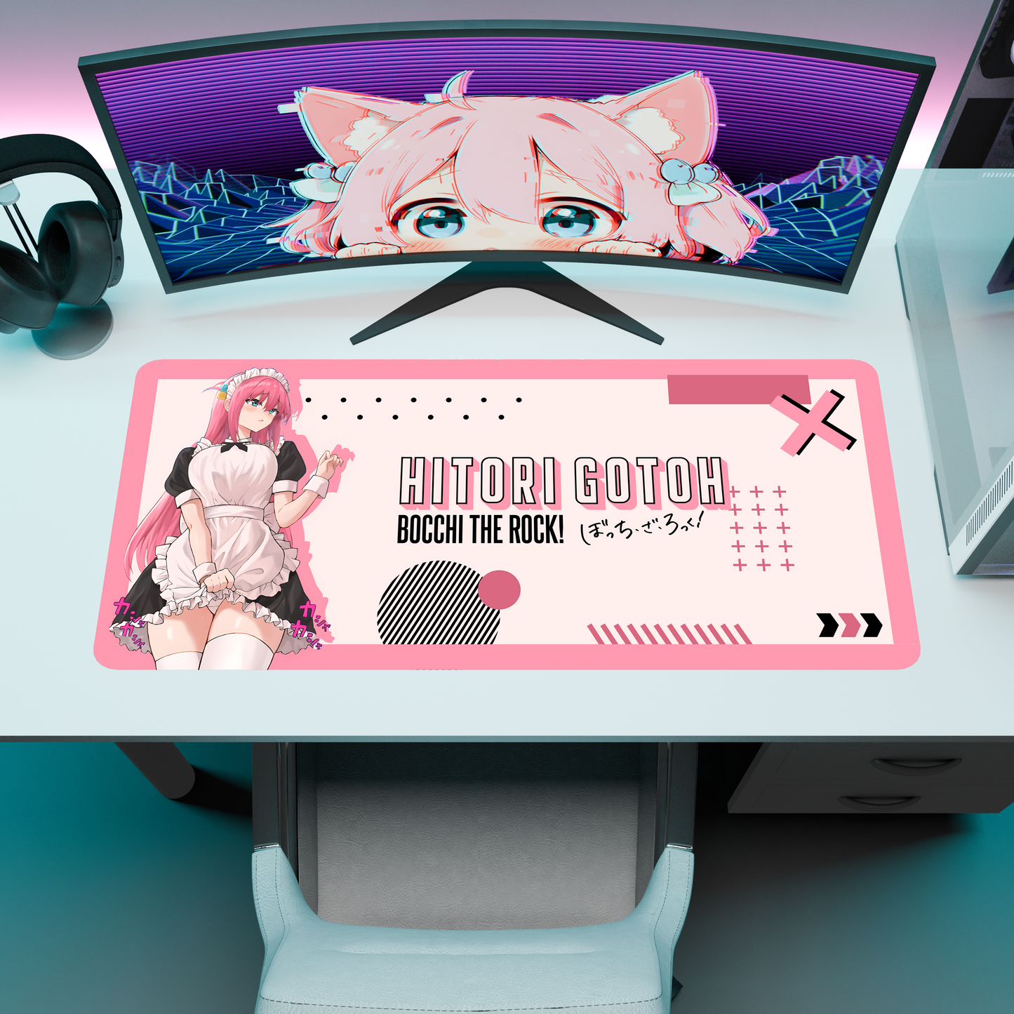 The "Shy Guitarist" Waifu Deskmat | Style A