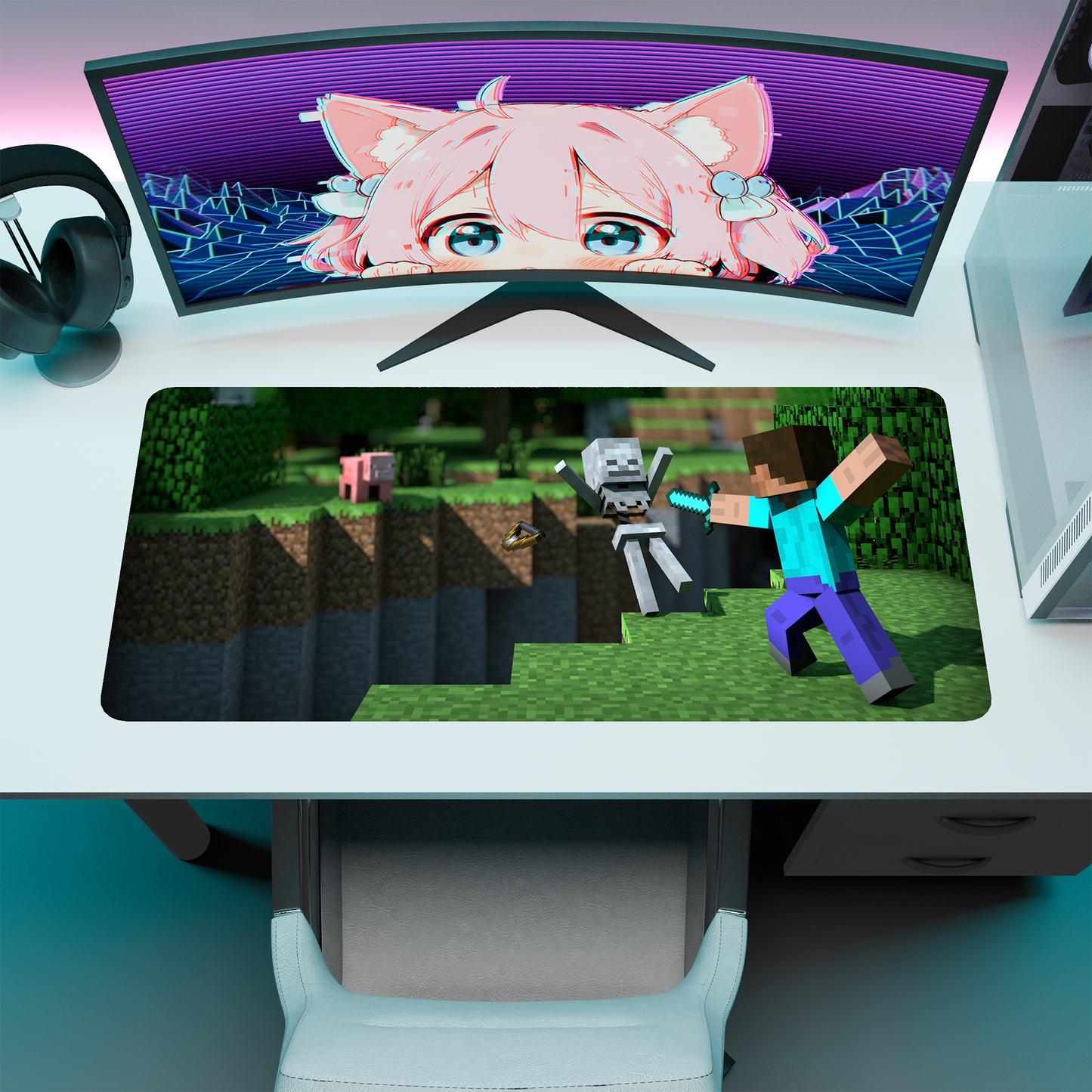 The "Pixelated Game" Kawaii Deskmat | Style B