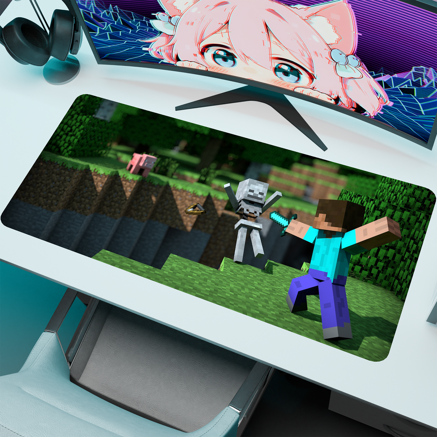 The "Pixelated Game" Kawaii Deskmat | Style B