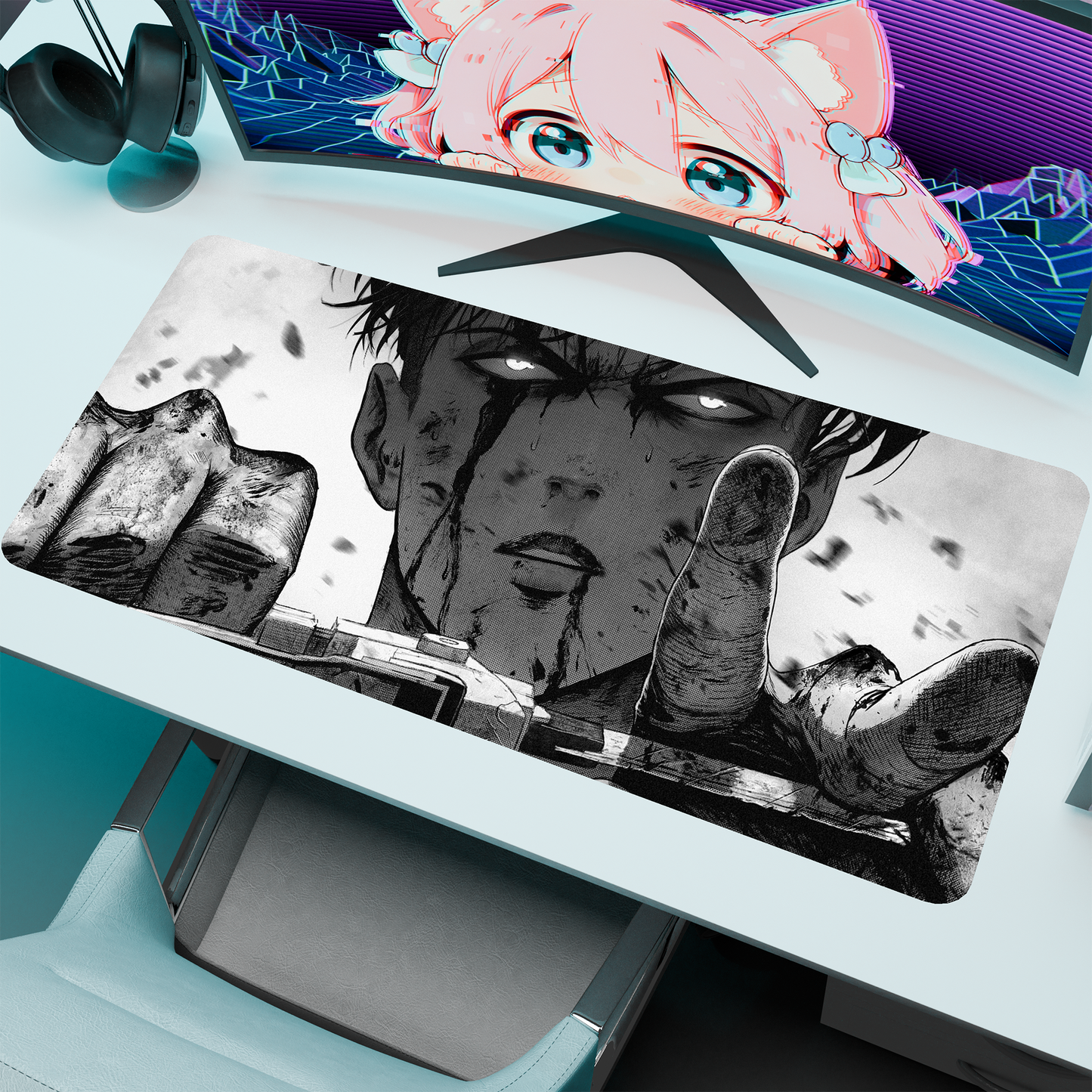 The "Humanity's Strongest" Husbando Deskmat | Style B