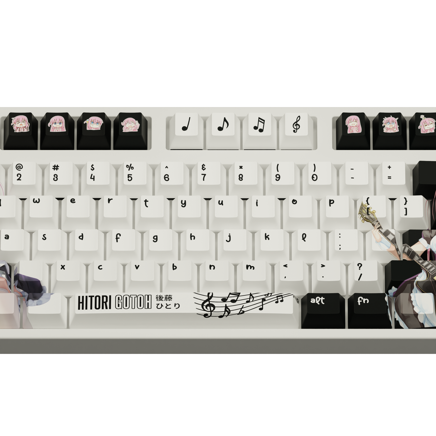 The "Shy Guitarist" Waifu Keycaps Set | Maid Cosplay