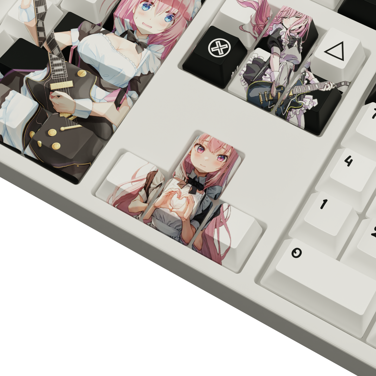 The "Shy Guitarist" Waifu Keycaps Set | Maid Cosplay