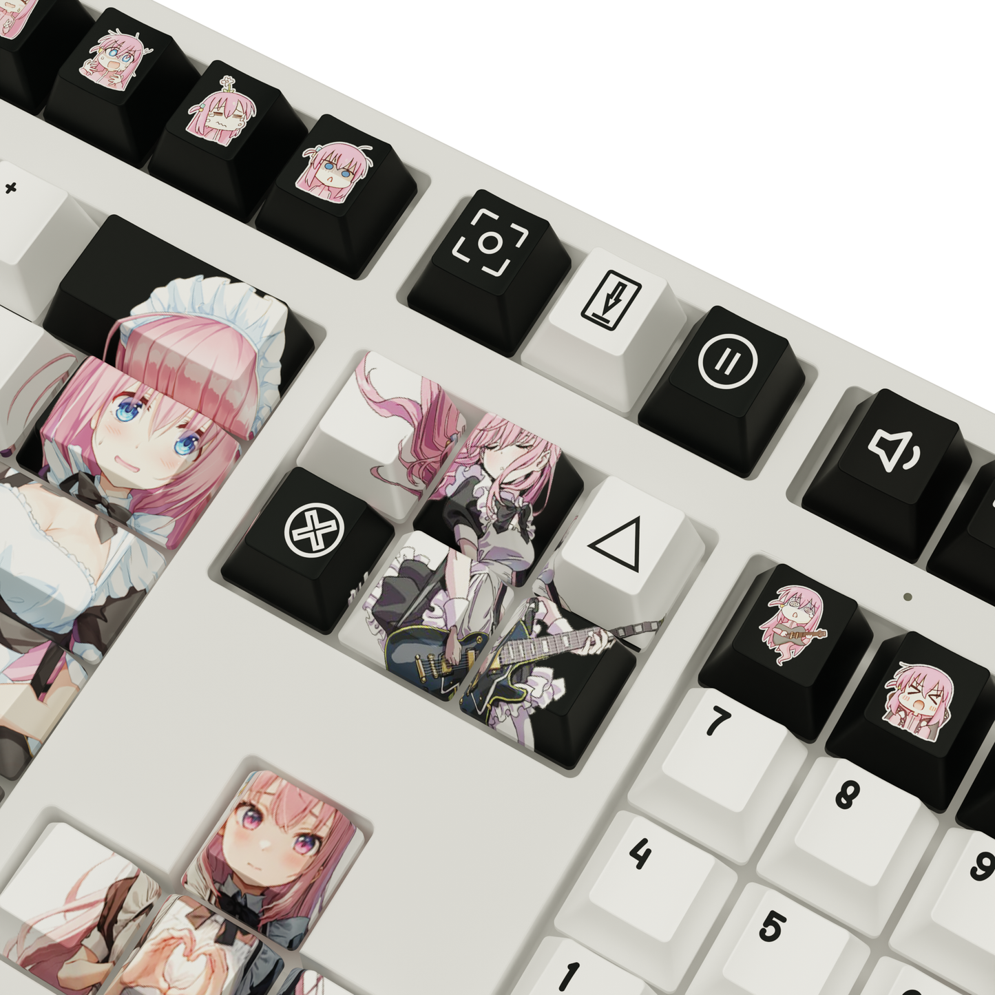 The "Shy Guitarist" Waifu Keycaps Set | Maid Cosplay