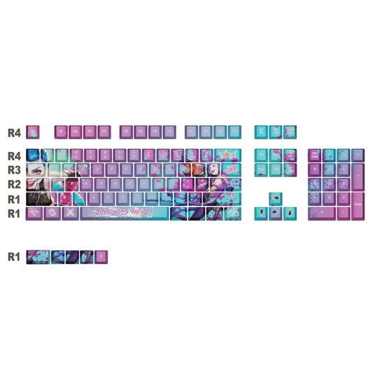 The "Boom Queen" Waifu Keycaps Set